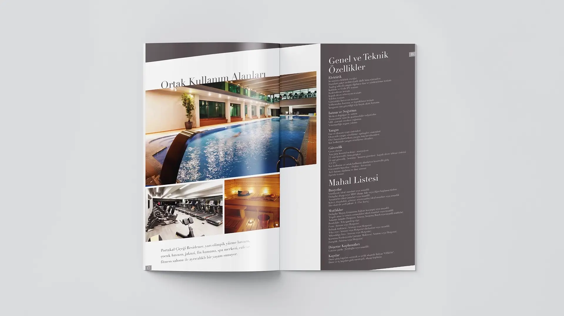 Portakal Çiçeği Residence katalog ortak kullanım alanları tasarımı