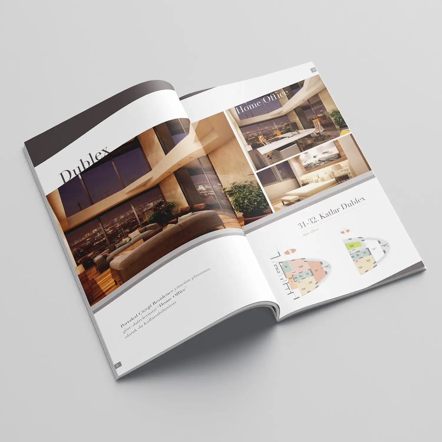 Portakal Çiçeği Residence proje bilgileri katalog sayfası tasarımı