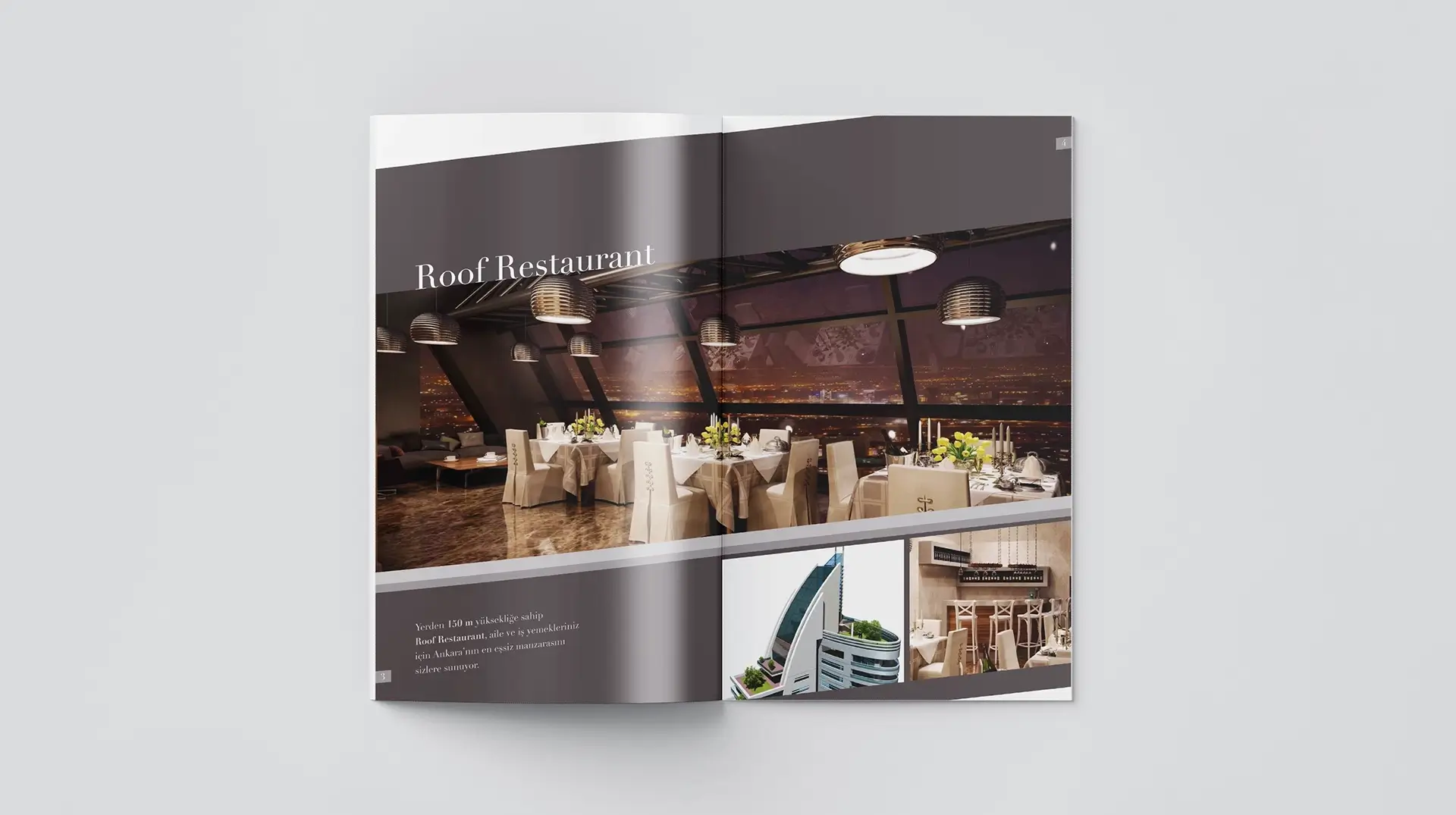 Portakal Çiçeği Residence katalog restaurant sayfası tasarımı